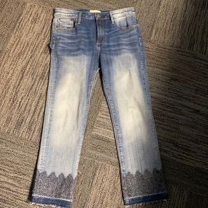 Jeans with embellished cuff